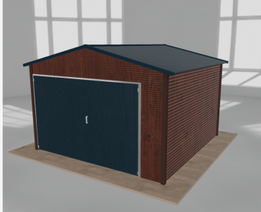 Domek narzędziowy 3.5x3.5m dwuspadowy Ciemny orzech