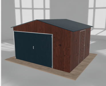 Domek narzędziowy 4x3.5m dwuspadowy Ciemny orzech