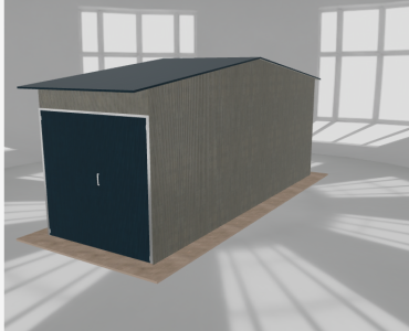 Hala stalowa 3x9m dwuspadowa Aluminium Wysoka