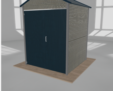 Hala blaszana 2.5x2.5m dwuspadowa Aluminium Wysoka