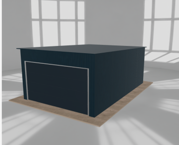 Garaż blaszany 4x6m jednostanowiskowy spad w tył Grafit