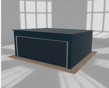 Garaż blaszany 5.5x5m jednostanowiskowy spad w tył Grafit