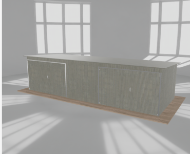 Garaż blaszany 8x3m dwustanowiskowy spad
  w tył Ocynk