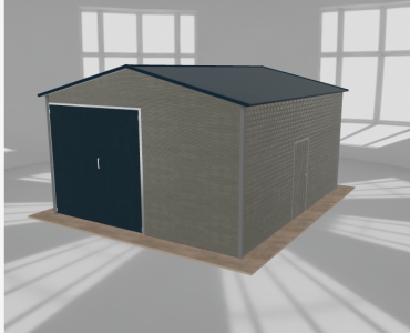 Hala blaszana 5.5x6.5m dwuspadowa Aluminium Wysoka