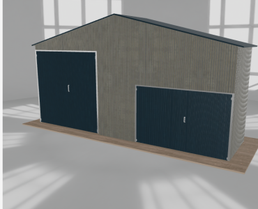 Hala blaszana 7.5x2m dwuspadowa Aluminium Wysoka