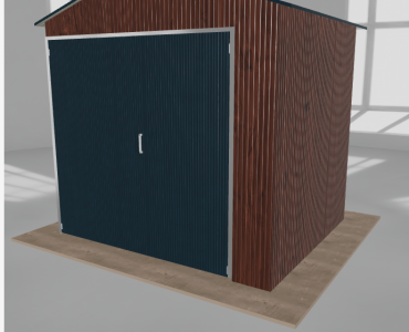 Hala blaszana 3.5x3m dwuspadowa Ciemny orzech Wysoka