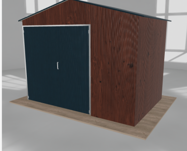 Hala blaszana 4.5x3m dwuspadowa Ciemny orzech Wysoka