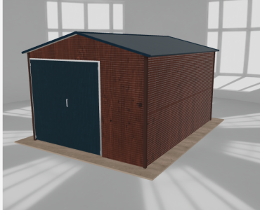 Hala blaszana 4.5x6m dwuspadowa Ciemny orzech Wysoka