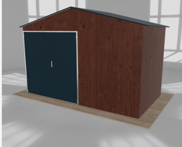 Hala blaszana 5.5x3m dwuspadowa Ciemny orzech Wysoka