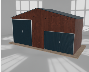 Hala blaszana 7.5x3m dwuspadowa Ciemny orzech Wysoka