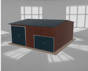 Hala stalowa 7.5x8m dwuspadowa Ciemny orzech Wysoka