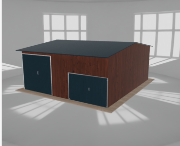 Hala stalowa 7.5x8.5m dwuspadowa Ciemny orzech Wysoka