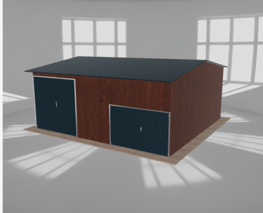 Hala stalowa 8x7.5m dwuspadowa Ciemny orzech Wysoka
