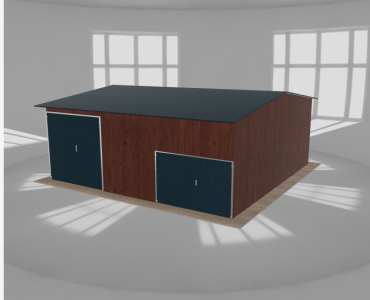 Hala stalowa 8.5x8.5m dwuspadowa Ciemny orzech Wysoka