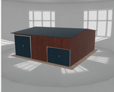 Hala stalowa 8.5x9m dwuspadowa Ciemny orzech Wysoka