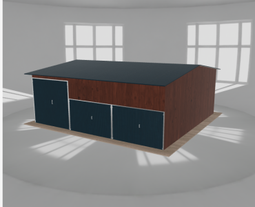 Hala stalowa 9x8.5m dwuspadowa Ciemny orzech Wysoka