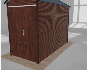 Hala blaszana 2x4.5m dwuspadowa Ciemny orzech Wysoka