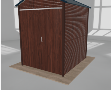 Hala blaszana 2.5x3m dwuspadowa Ciemny orzech Wysoka