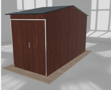 Hala stalowa 2.5x6m dwuspadowa Ciemny orzech Wysoka