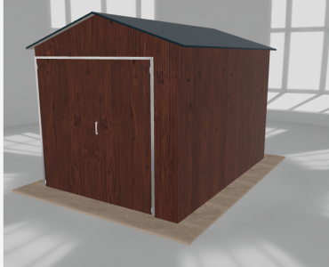 Hala blaszana 3.5x5m dwuspadowa Ciemny orzech Wysoka