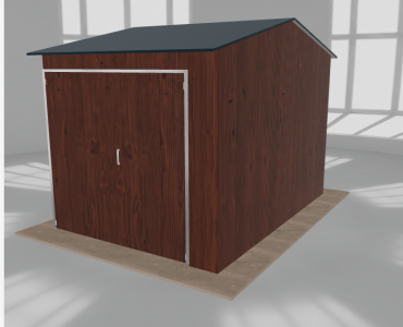 Hala stalowa 3.5x5m dwuspadowa Ciemny orzech Wysoka