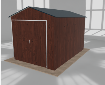 Hala blaszana 3.5x5.5m dwuspadowa Ciemny orzech Wysoka