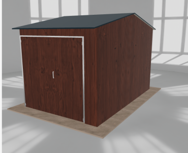 Hala stalowa 3.5x5.5m dwuspadowa Ciemny orzech Wysoka