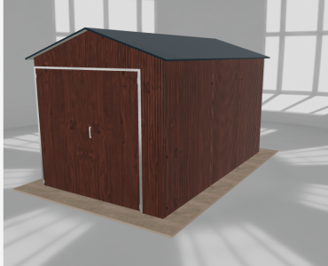 Hala blaszana 3.5x6m dwuspadowa Ciemny orzech Wysoka
