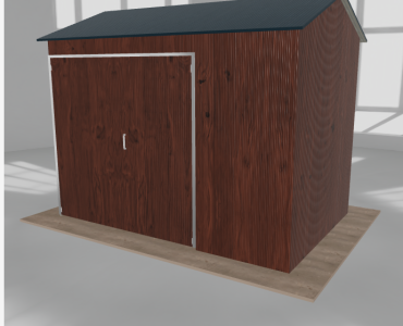 Hala stalowa 4.5x3m dwuspadowa Ciemny orzech Wysoka