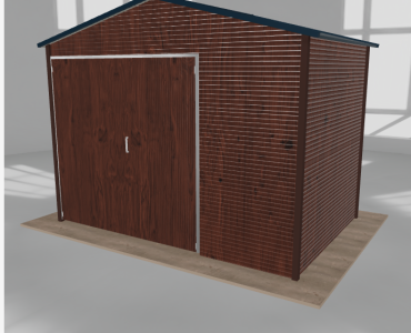 Hala blaszana 4.5x3m dwuspadowa Ciemny orzech Wysoka