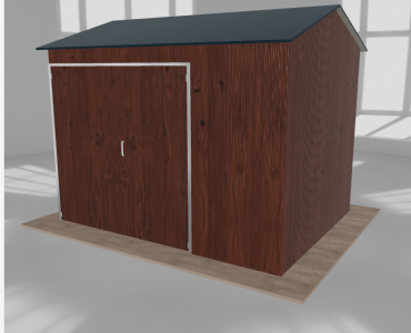 Hala stalowa 4.5x3.5m dwuspadowa Ciemny orzech Wysoka