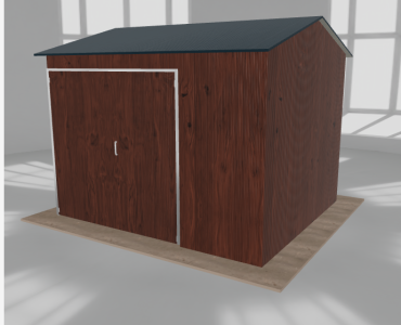 Hala stalowa 4.5x4m dwuspadowa Ciemny orzech Wysoka