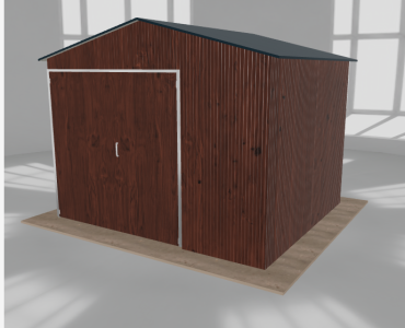 Hala blaszana 4.5x4m dwuspadowa Ciemny orzech Wysoka
