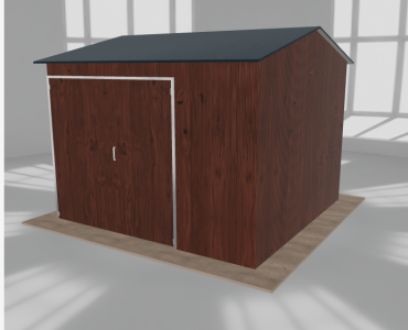 Hala stalowa 4.5x4.5m dwuspadowa Ciemny orzech Wysoka