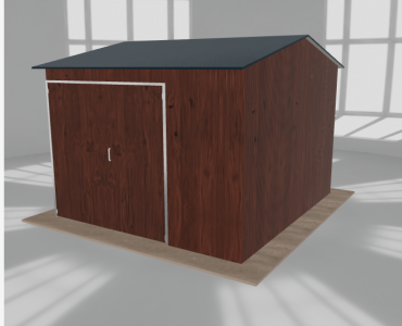 Hala stalowa 4.5x5m dwuspadowa Ciemny orzech Wysoka
