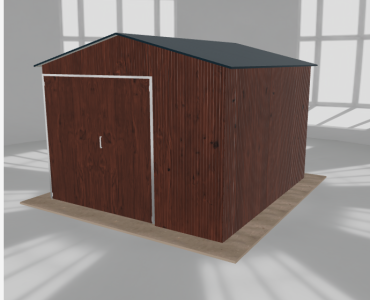 Hala blaszana 4.5x5m dwuspadowa Ciemny orzech Wysoka