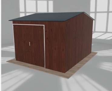 Hala stalowa 4.5x5.5m dwuspadowa Ciemny orzech Wysoka