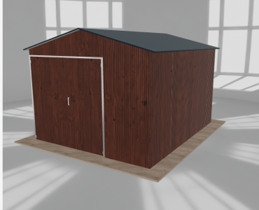 Hala blaszana 4.5x5.5m dwuspadowa Ciemny orzech Wysoka