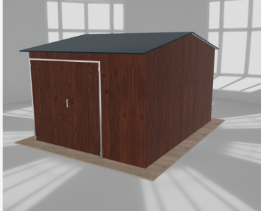 Hala stalowa 4.5x6m dwuspadowa Ciemny orzech Wysoka