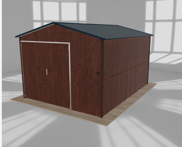 Hala blaszana 4.5x6m dwuspadowa Ciemny orzech Wysoka