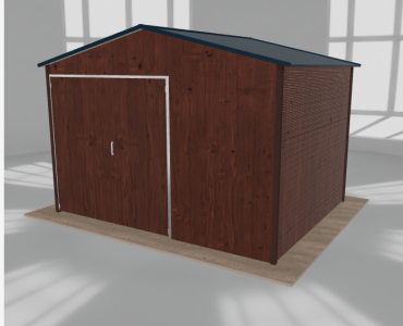Hala blaszana 5x4m dwuspadowa Ciemny orzech Wysoka