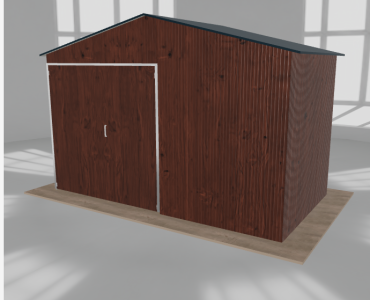 Hala blaszana 5.5x3m dwuspadowa Ciemny orzech Wysoka