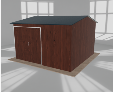 Hala stalowa 5.5x5.5m dwuspadowa Ciemny orzech Wysoka