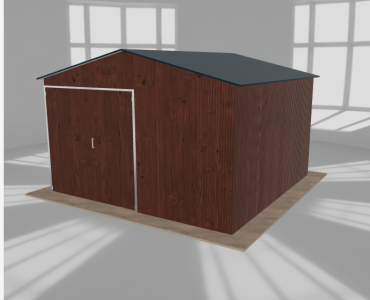 Hala blaszana 5.5x5.5m dwuspadowa Ciemny orzech Wysoka