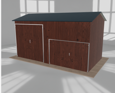 Hala stalowa 6.5x3.5m dwuspadowa Ciemny orzech Wysoka