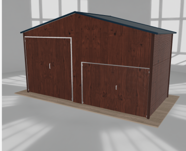 Hala blaszana 6.5x3m dwuspadowa Ciemny orzech Wysoka