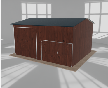 Hala stalowa 6.5x5.5m dwuspadowa Ciemny orzech Wysoka