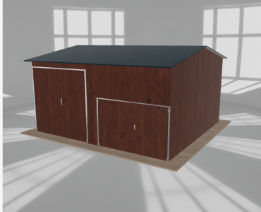 Hala stalowa 6.5x6m dwuspadowa Ciemny orzech Wysoka