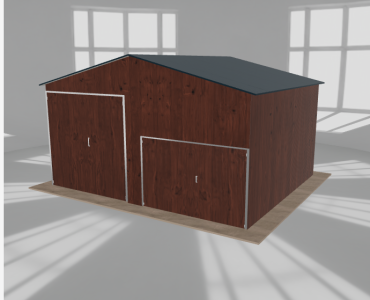 Hala blaszana 6.5x5.5m dwuspadowa Ciemny orzech Wysoka