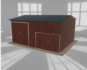 Hala stalowa 7x5.5m dwuspadowa Ciemny orzech Wysoka
